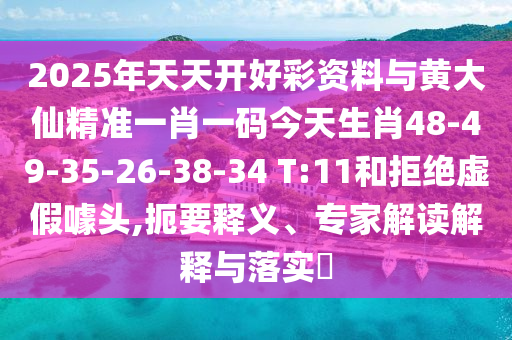 2025年天天開(kāi)好彩資料與黃大仙精準一肖一碼今天生肖48-49-35-26-38-34 T:11和拒絕虛假噱頭,扼要釋義、專(zhuān)家解讀解釋與落實(shí)?